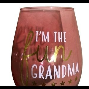 Wine Glass Fun Grandma – Cute Funny Stemless Wine Glass, Large 17 Ounce Size